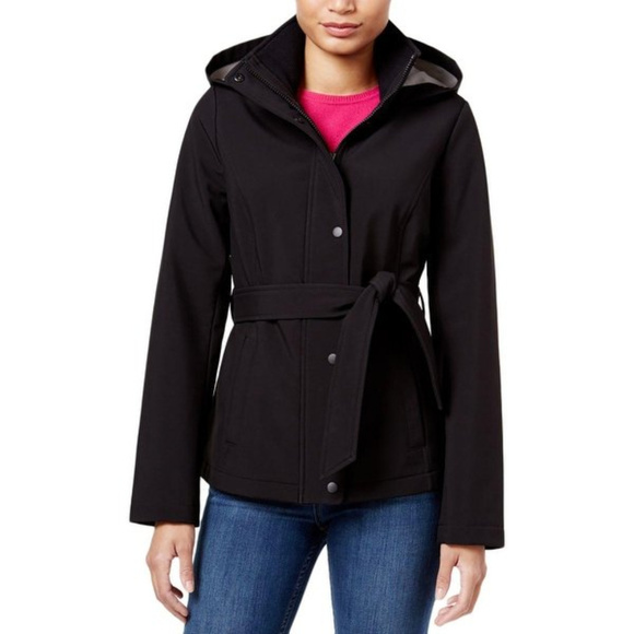 SALE! Rain Coat Black Belted - Picture 1 of 4